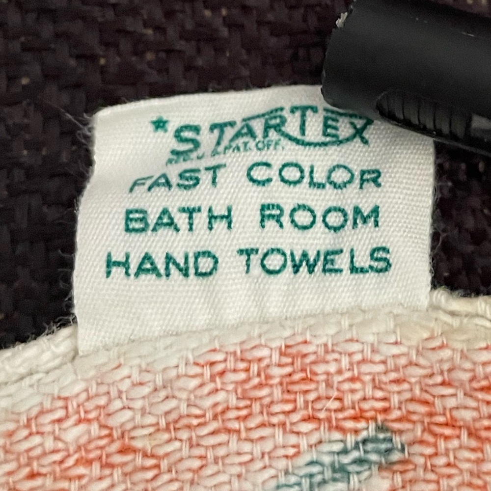 VTG mid-century Startex Handette orange/green swans decorative tea towels (x2) - Picture 12 of 12